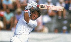 Ian Botham wields the willow in his famous Ashes series in 1981.