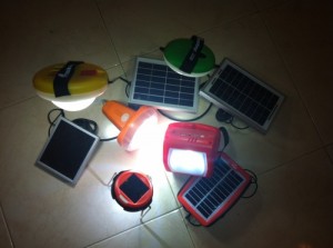 A range of solar powered lights SolarAid is bringing to African villages