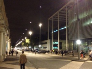 Towards the bright lights. Imperial College (immediate right) - home of Cl;imate-KIC UK, Exhibition Rd, London