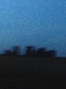 Stonehenge, at dusk, from A303, Feb 2014